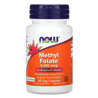 Now Foods, Methyl Folate 5,000 Mcg, 50 Vegetarian Capsules UPC 733739005021 | HiLife Vitamins