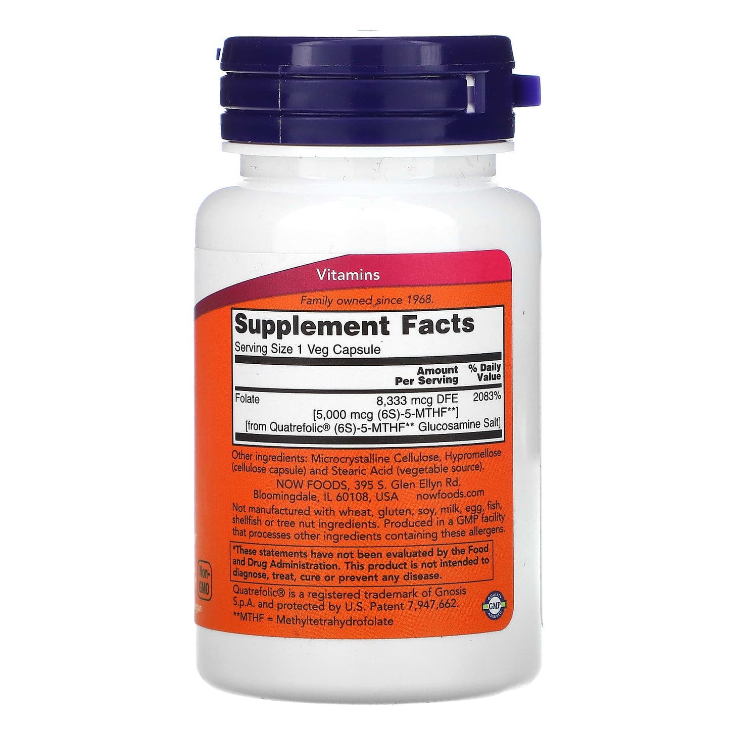 Now Foods, Methyl Folate 5,000 Mcg, 50 Vegetarian Capsules UPC 733739005021 | HiLife Vitamins