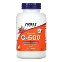 Now Foods, Chewable C-500, Orange Juice Flavor, 100 Tablets UPC 733739006301 | HiLife Vitamins
