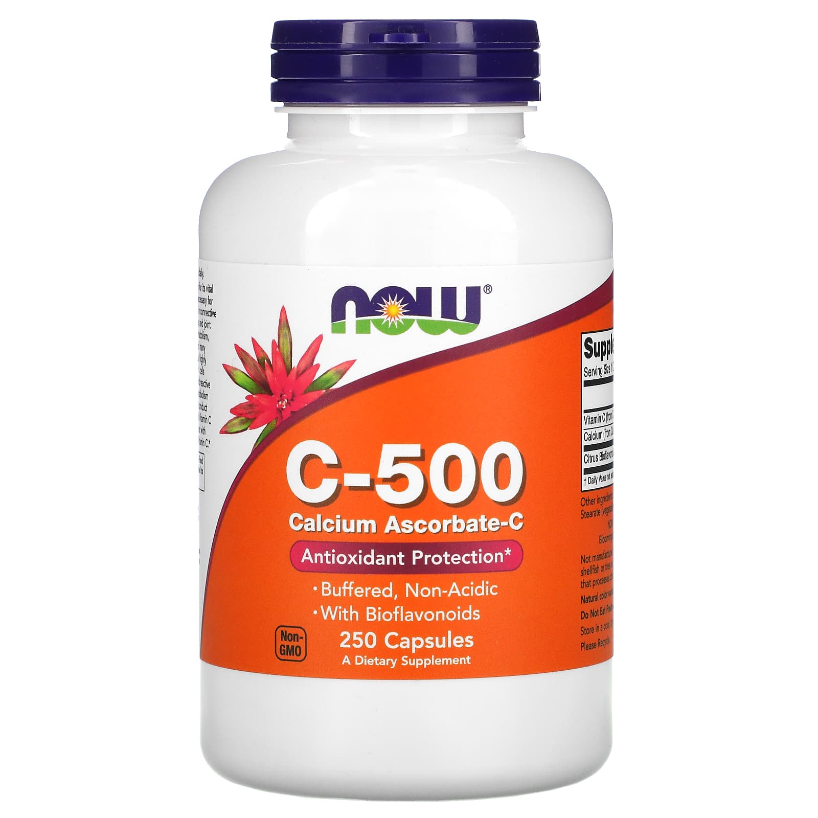 Now Foods, C-500 ASCORBATE 250, 250 Capsules UPC 733739006776 | HiLife Vitamins
