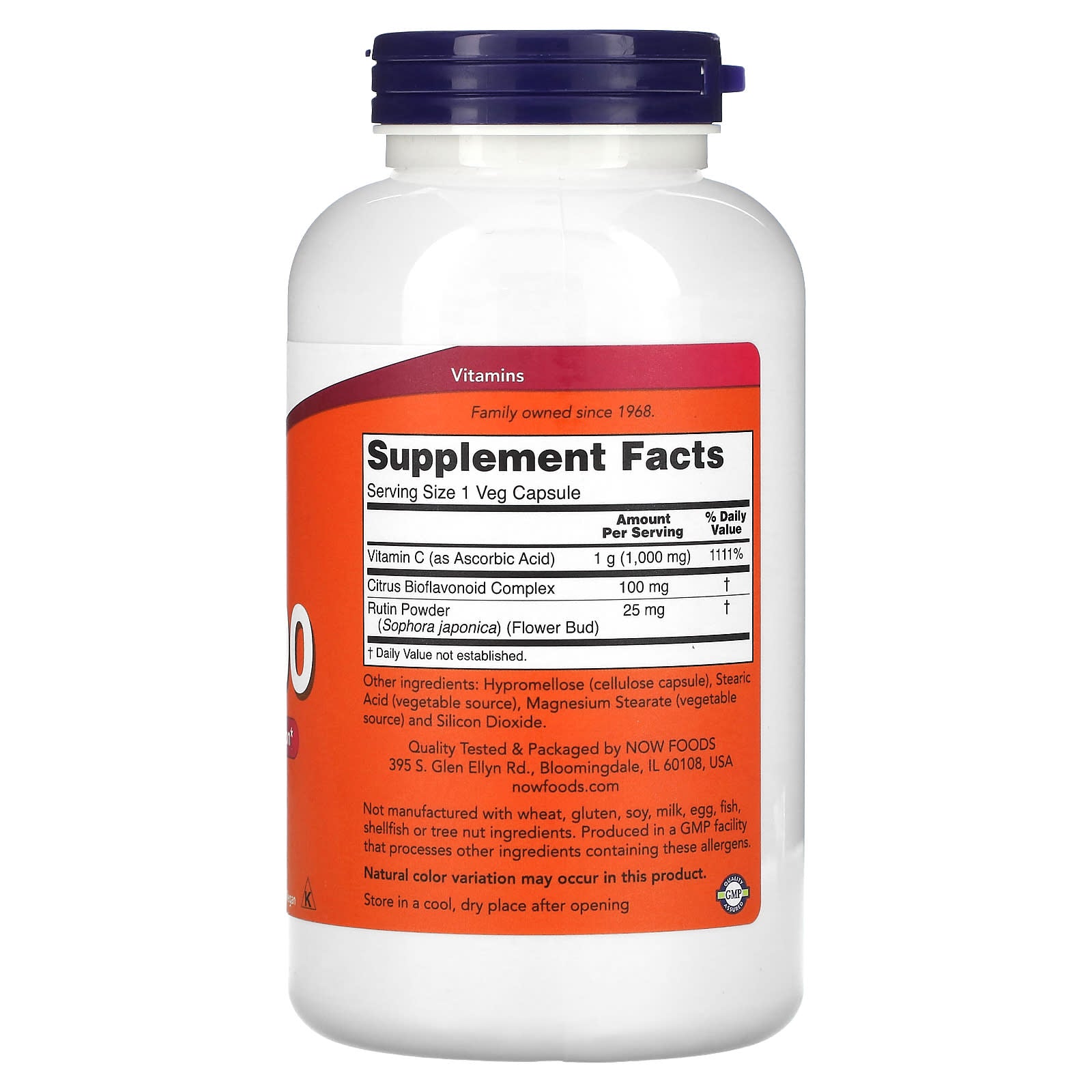 Now Foods, C-1000 with Bioflavonoids, 250 Capsules UPC 733739006929 | HiLife Vitamins