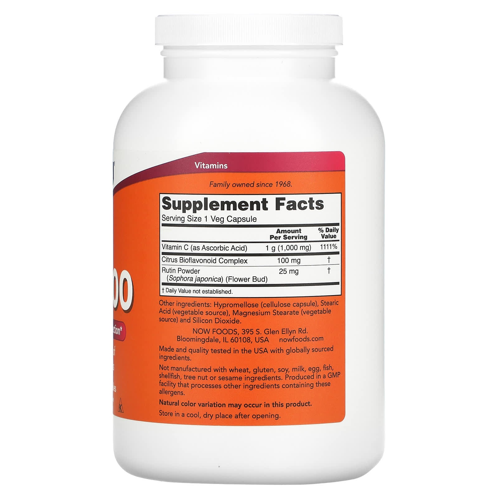 Now Foods, C-1000, 500 Capsules UPC 733739006936 | HiLife Vitamins