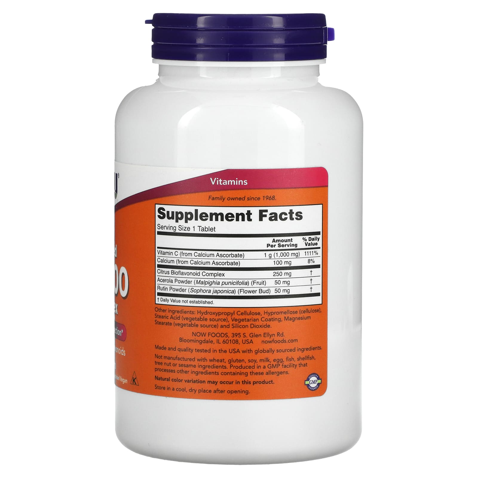 Now Foods, Buffered C-1000 Complex, 180 Tablets UPC 733739007025 | HiLife Vitamins