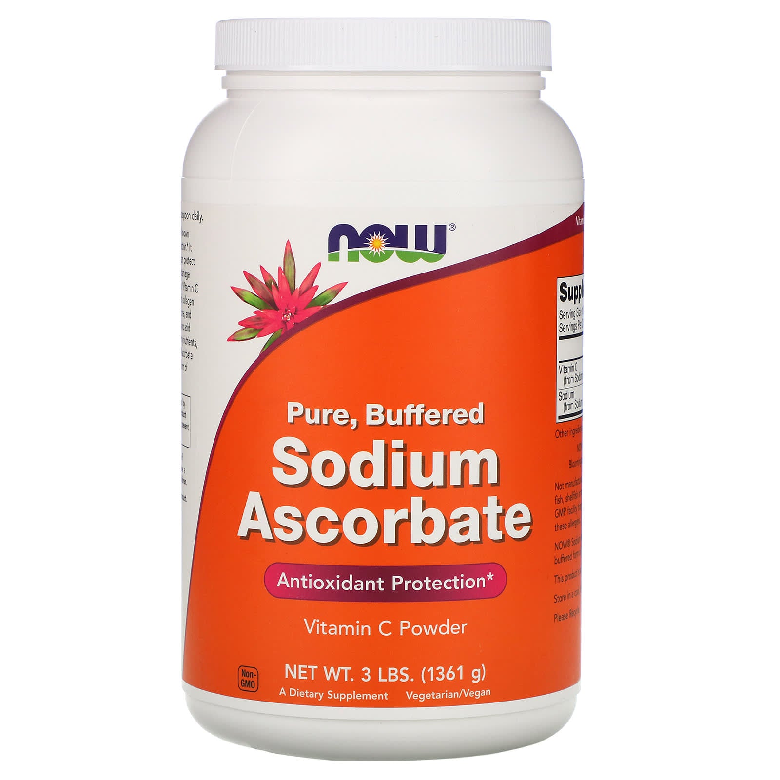 Now Foods, Sodium Ascorbate, 3 lbs Powder UPC 733739007629 | HiLife Vitamins