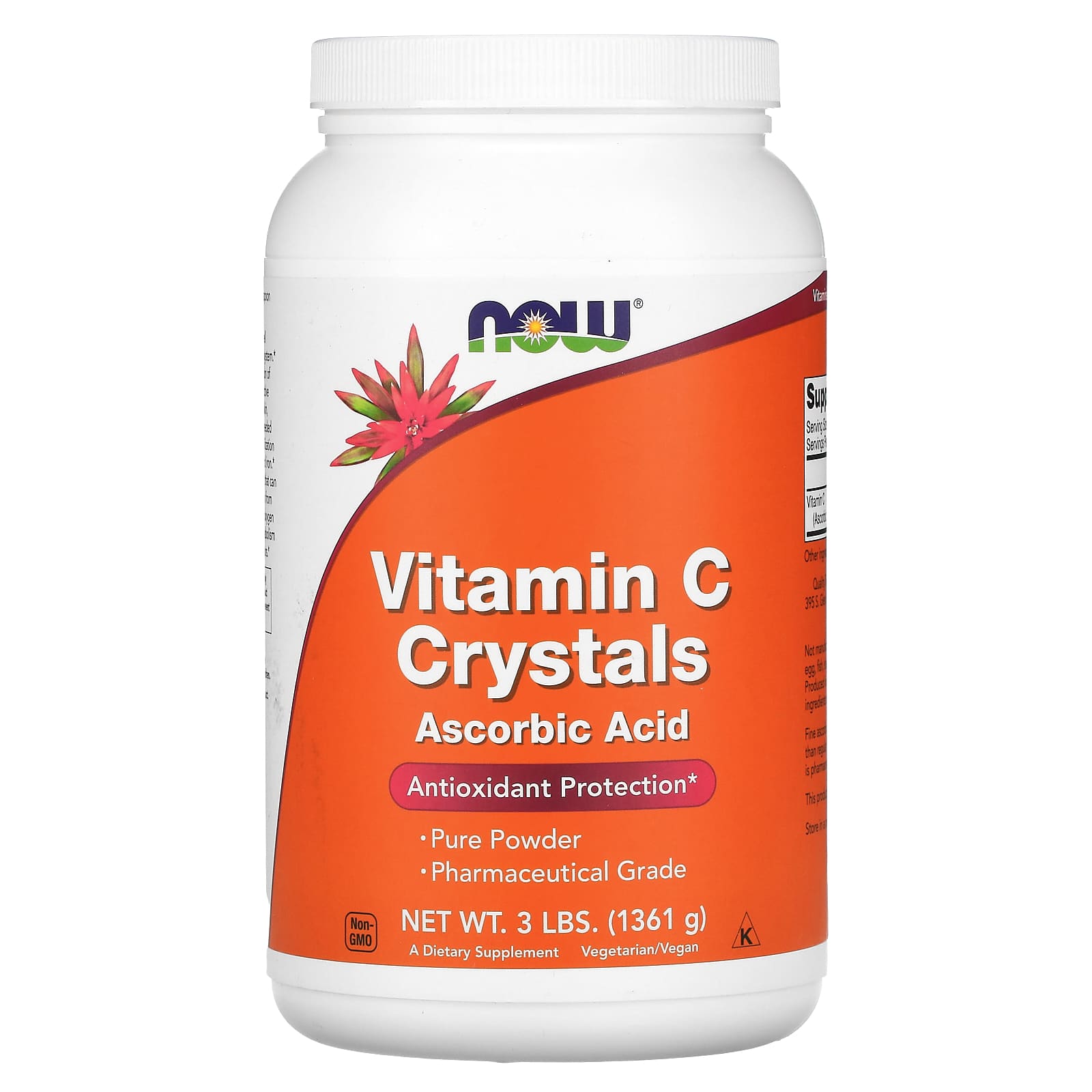 Now Foods, Vitamin C Crystals, 3 lbs UPC 733739007926 | HiLife Vitamins
