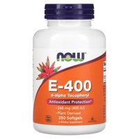 Now Foods, E-400, 268 mg, 250 Softgels UPC 733739008398 | HiLife Vitamins