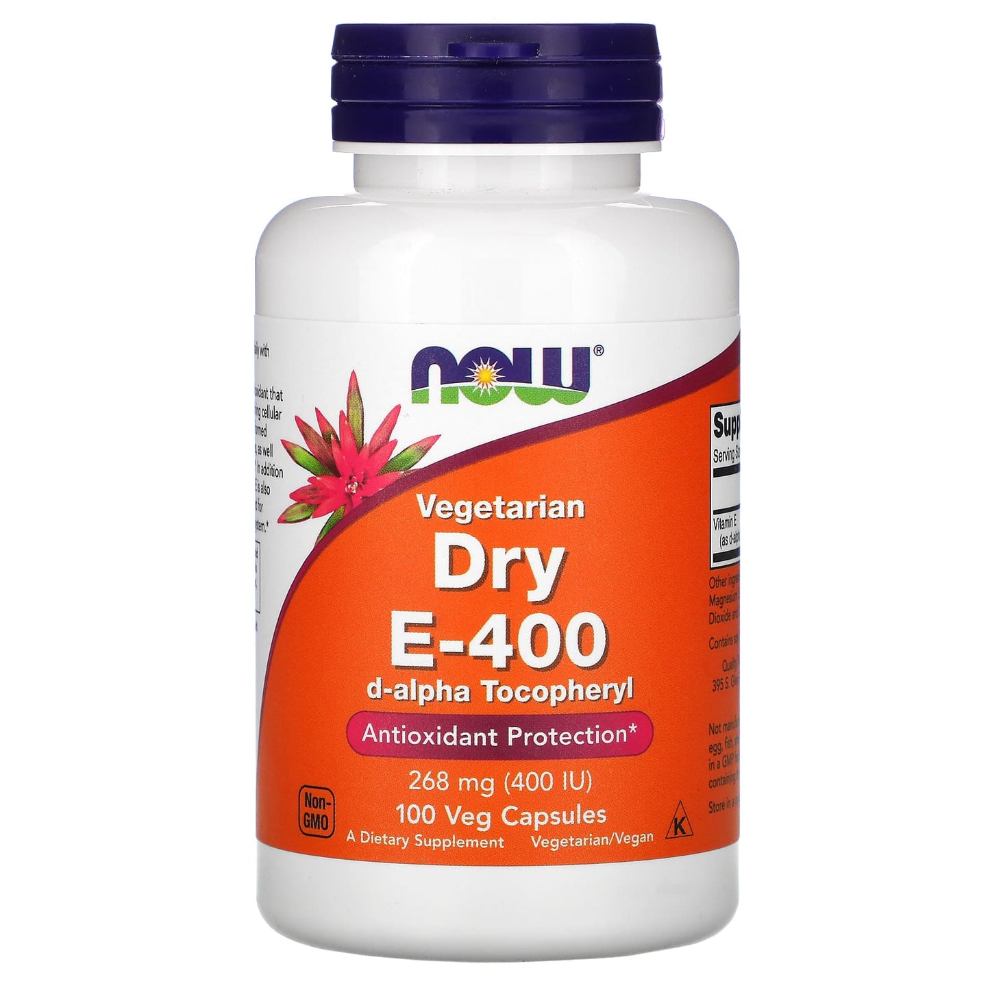 Now Foods, Dry E-400 Da, 100 Veg Capsules UPC 733739008503 | HiLife Vitamins