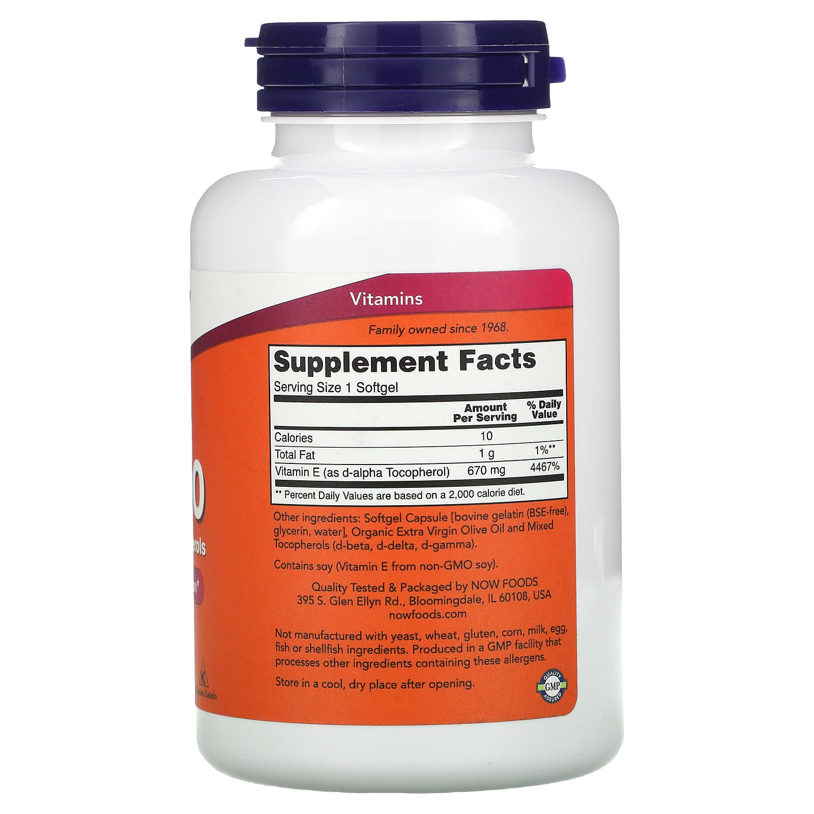 Now Foods, E-1000 MIXED TOC, 100 Softgels UPC 733739009029 | HiLife Vitamins