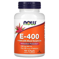 Now Foods, E-400 D-Alpha with Mixed Tocopherols, 268 mg (400 IU), 100 Softgels UPC 733739009067 | HiLife Vitamins