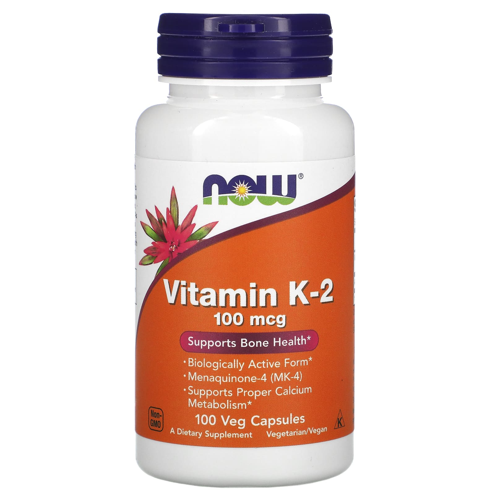 Now Foods, Vitamin K-2, 100 mcg, 100 Veg Capsules UPC 733739009906 | HiLife Vitamins