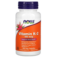 Now Foods, Vitamin K-2, 100 mcg, 100 Veg Capsules UPC 733739009906 | HiLife Vitamins