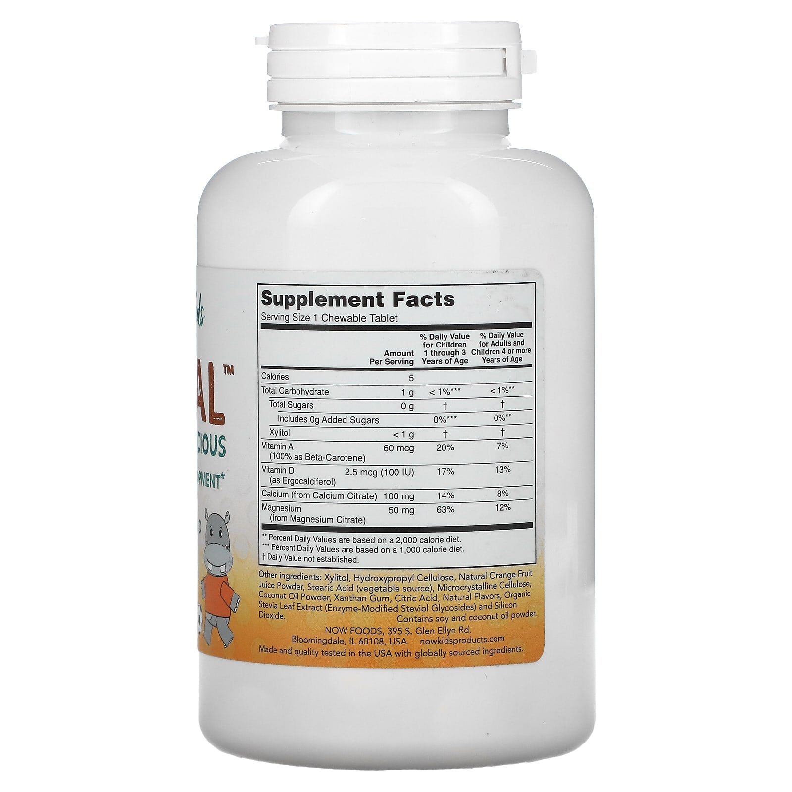 Now Foods, Kid Cal Chewable Calcium, 100 LOZ UPC 733739012333 | HiLife Vitamins