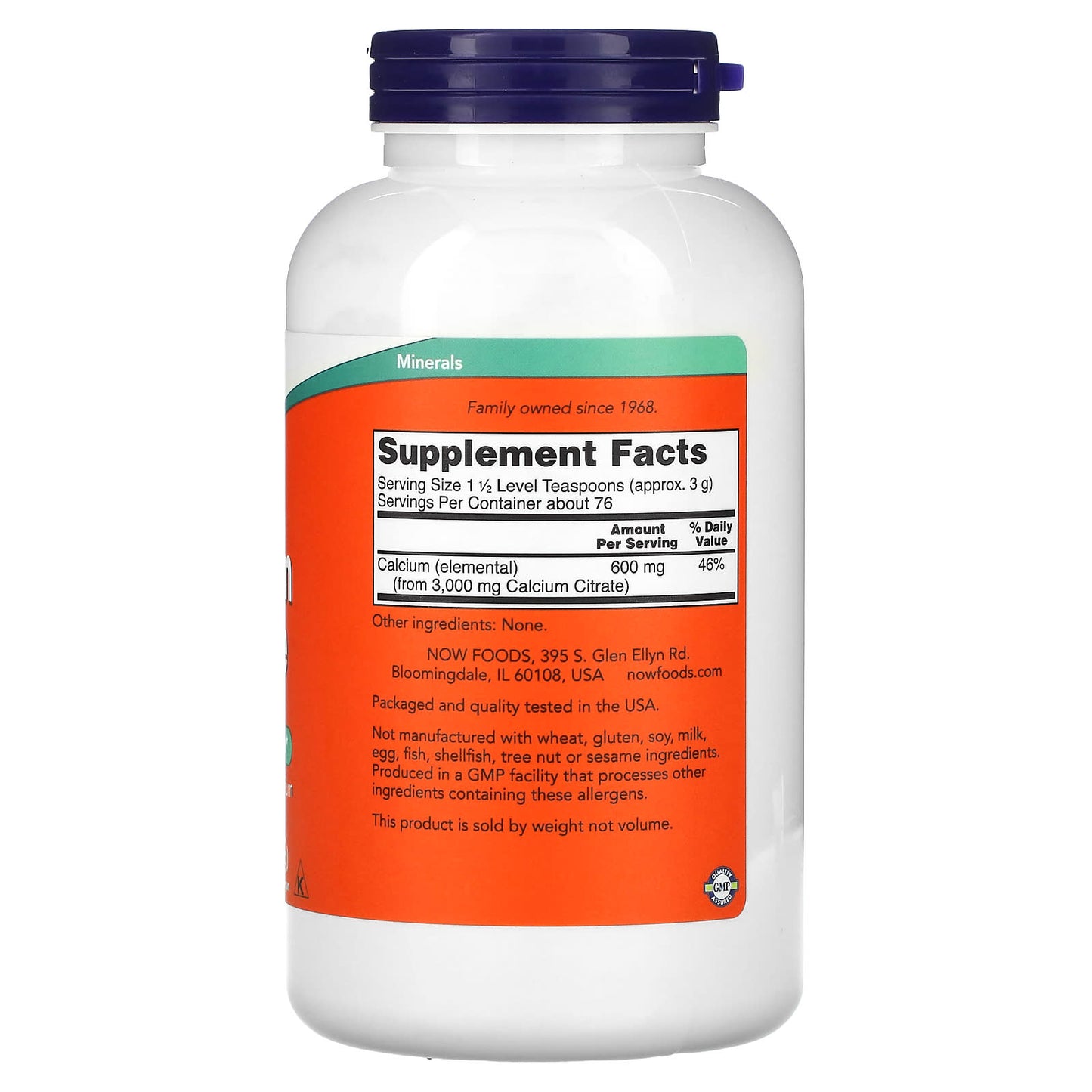 Now Foods, Calcium Citrate, Pure Powder, 8 oz UPC 733739012401 | HiLife Vitamins