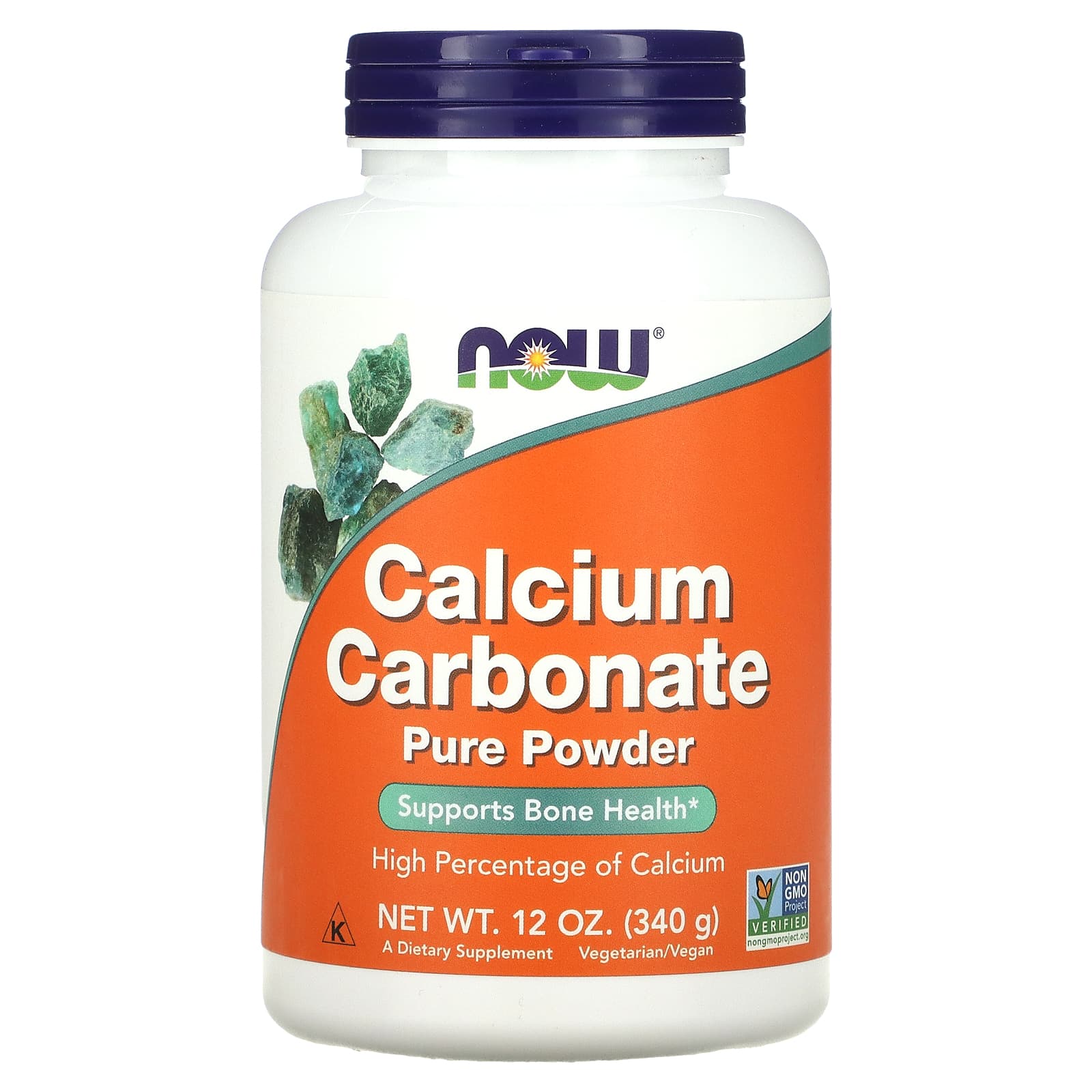 Now Foods, Calcium Carbonate Pure, 12 OZ Powder UPC 733739012456 | HiLife Vitamins