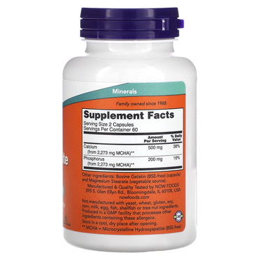 Now Foods, Calcium Hydroxyapatite, 120 Capsules UPC 733739012531 | HiLife Vitamins