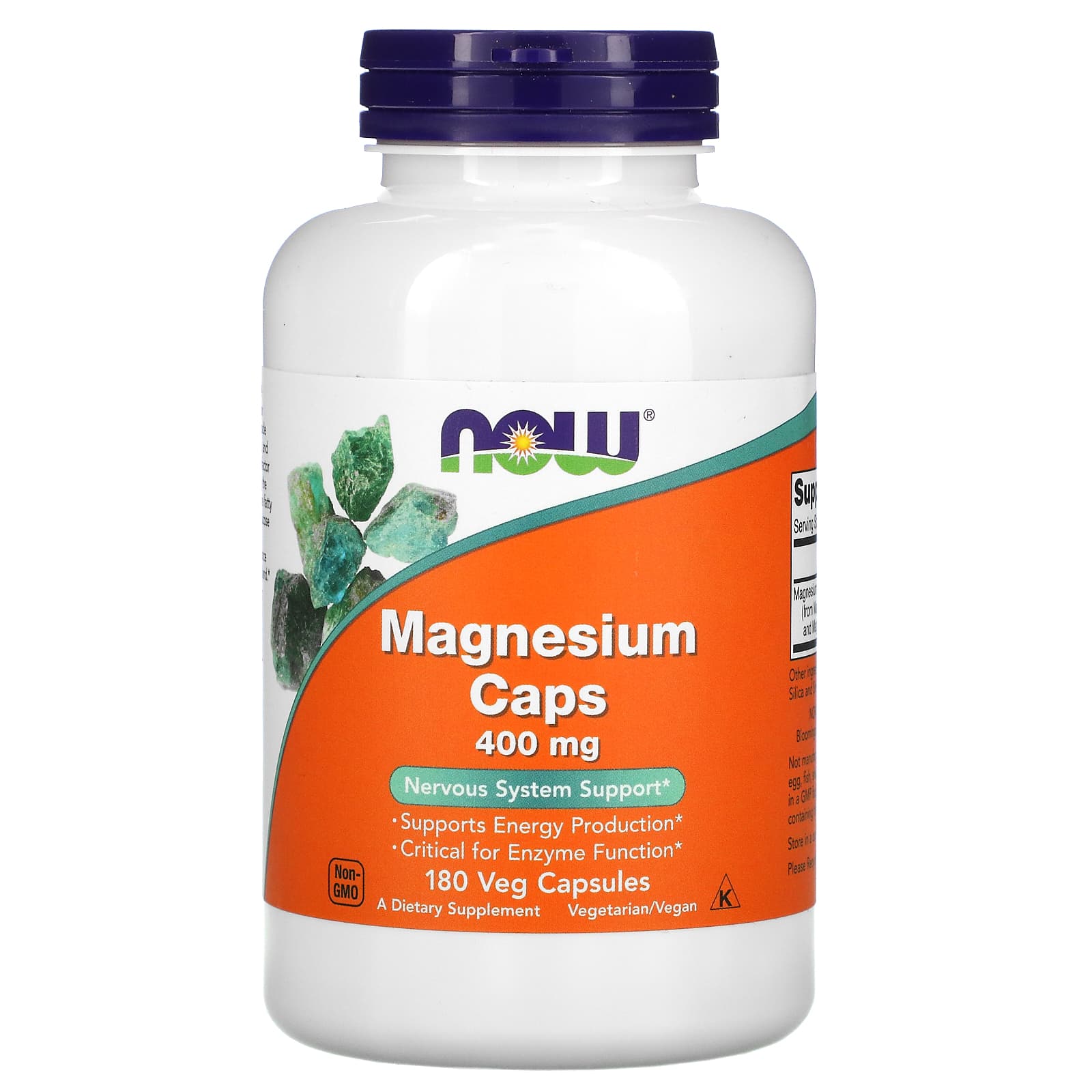 Now Foods, Magnesium 400 mg, 180 Capsules UPC 733739012838 | HiLife Vitamins