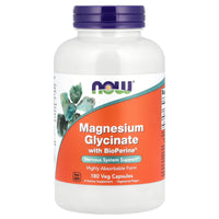 Now Foods, Magnesium Glycinate With BioPerine®, 180 Veg Capsules UPC 733739012876 | Hilife Vitamins
