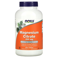 Now Foods, Magnesium Citrate 200 mg, 250 Tablets UPC 733739012920 | HiLife Vitamins