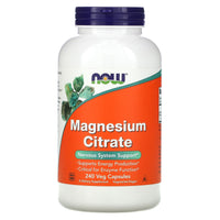 Now Foods, Magnesium Citrate, 240 Veg Capsules UPC 733739012968 | HiLife Vitamins