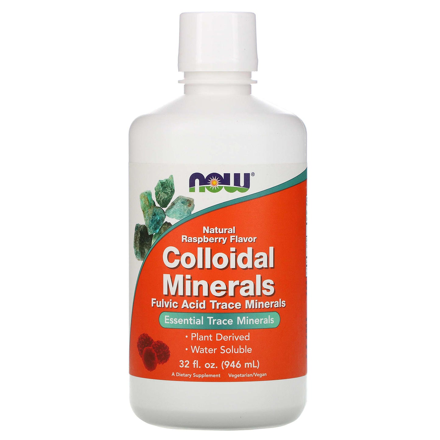 Now Foods, Colloidal Min. Rasberry, 32 OZ Liquid UPC 733739014061 | HiLife Vitamins