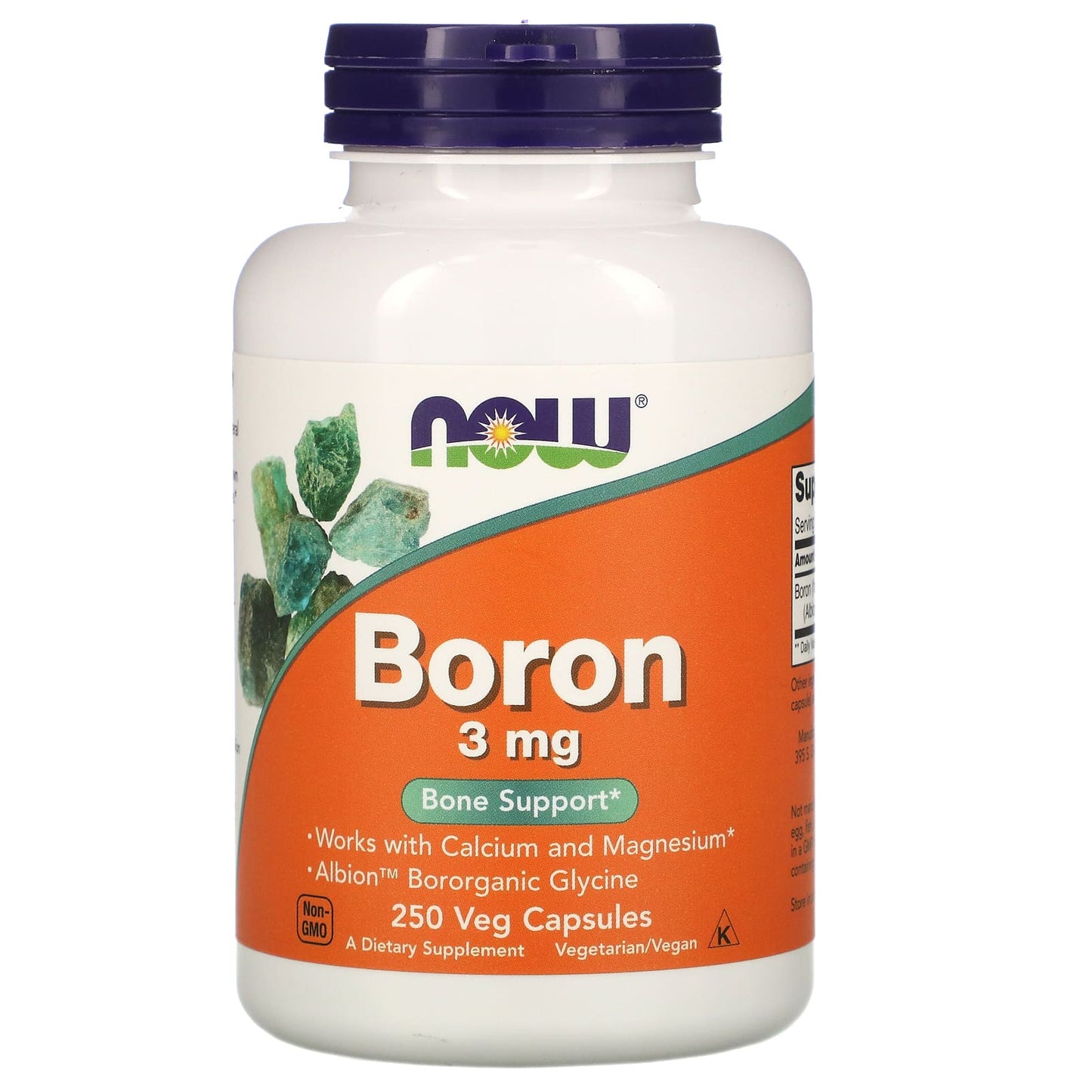 Now Foods, Boron 3 mg, 250 Capsules UPC 733739014122 | HiLife Vitamins
