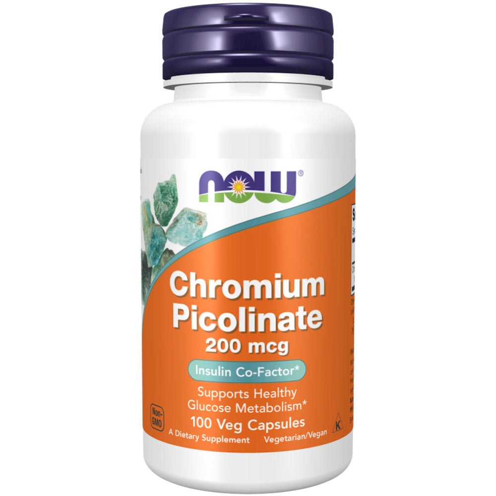 Now Foods, Chromium Picolinate 200 mcg, 100 Capsules - 733739014207 | Hilife Vitamins