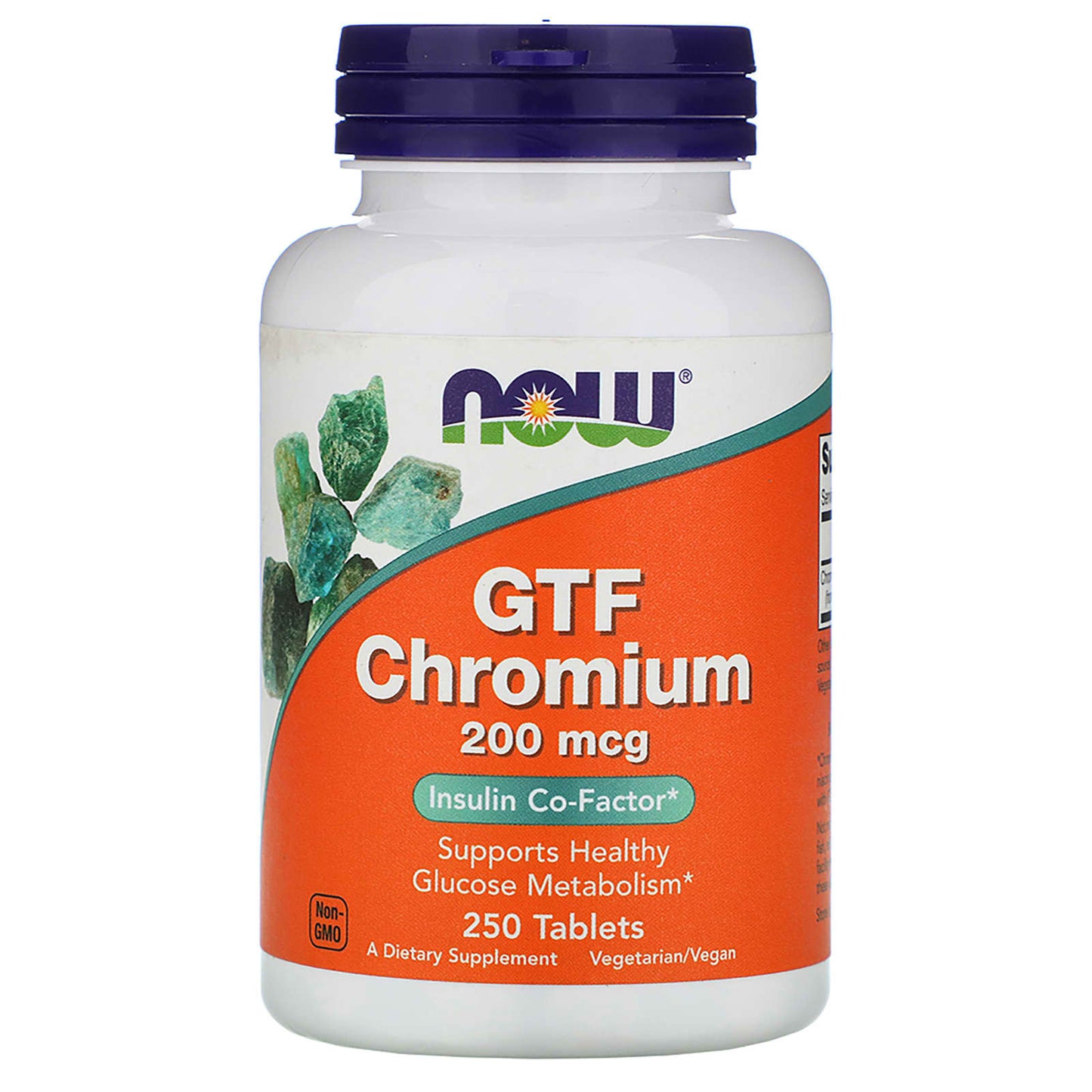 Now Foods, GTF Chromium, 200 mcg, 250 Tablets UPC 733739014320 | HiLife Vitamins