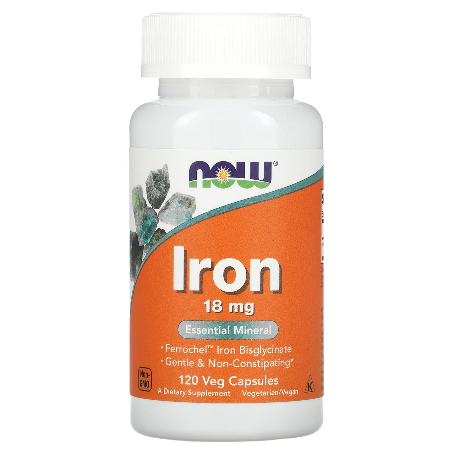 Now Foods, Iron 18mg Ferrochel(R) 120, 120 Vegetarian Capsules UPC 733739014436 | HiLife Vitamins