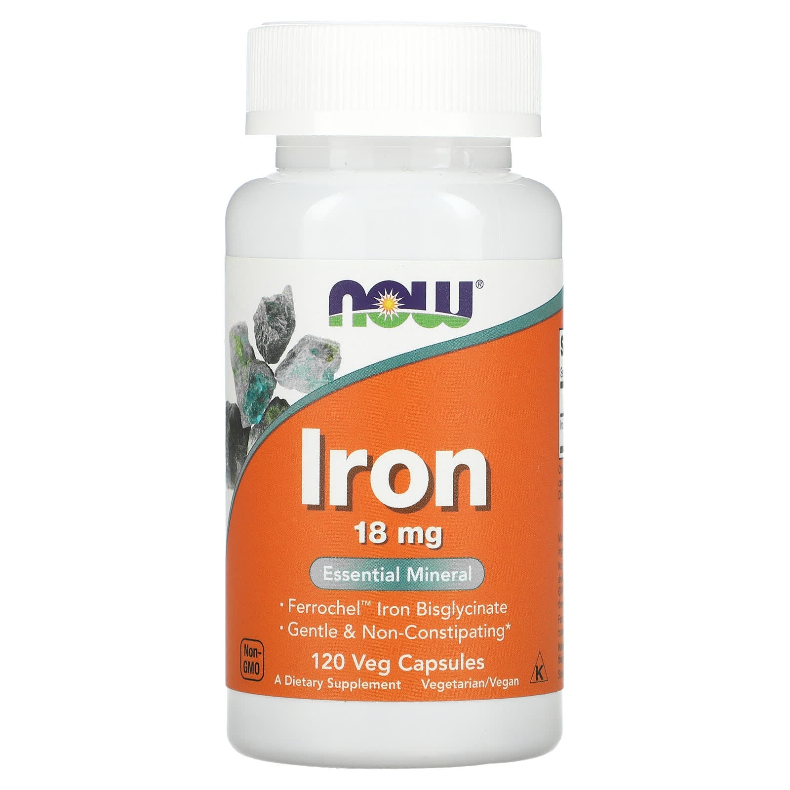 Now Foods, Iron 18mg Ferrochel(R) 120, 120 Vegetarian Capsules UPC 733739014436 | HiLife Vitamins