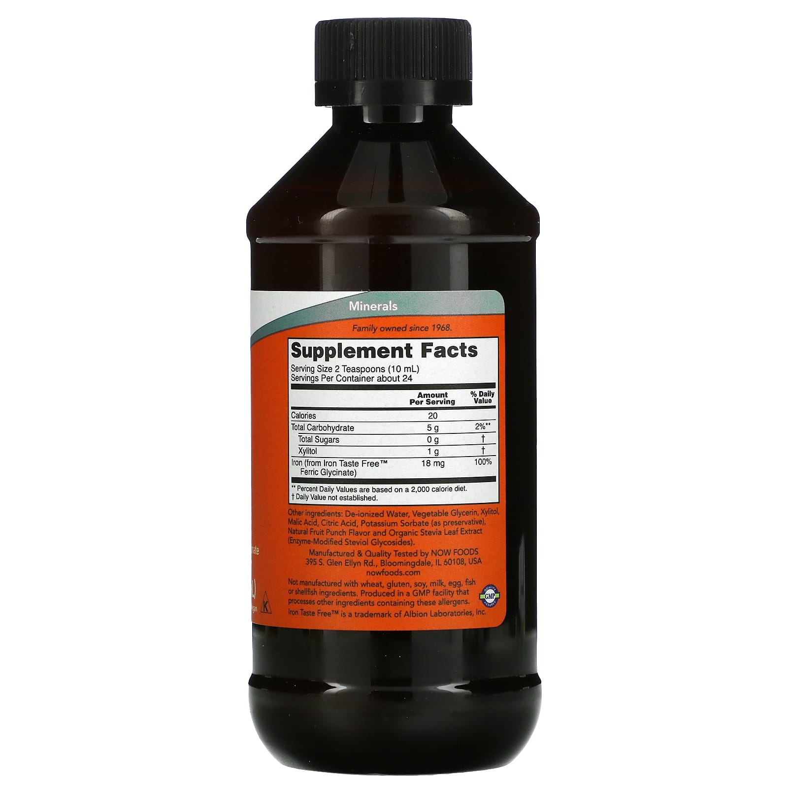 Now Foods, Iron, 8 OZ Liquid UPC 733739014474 | HiLife Vitamins