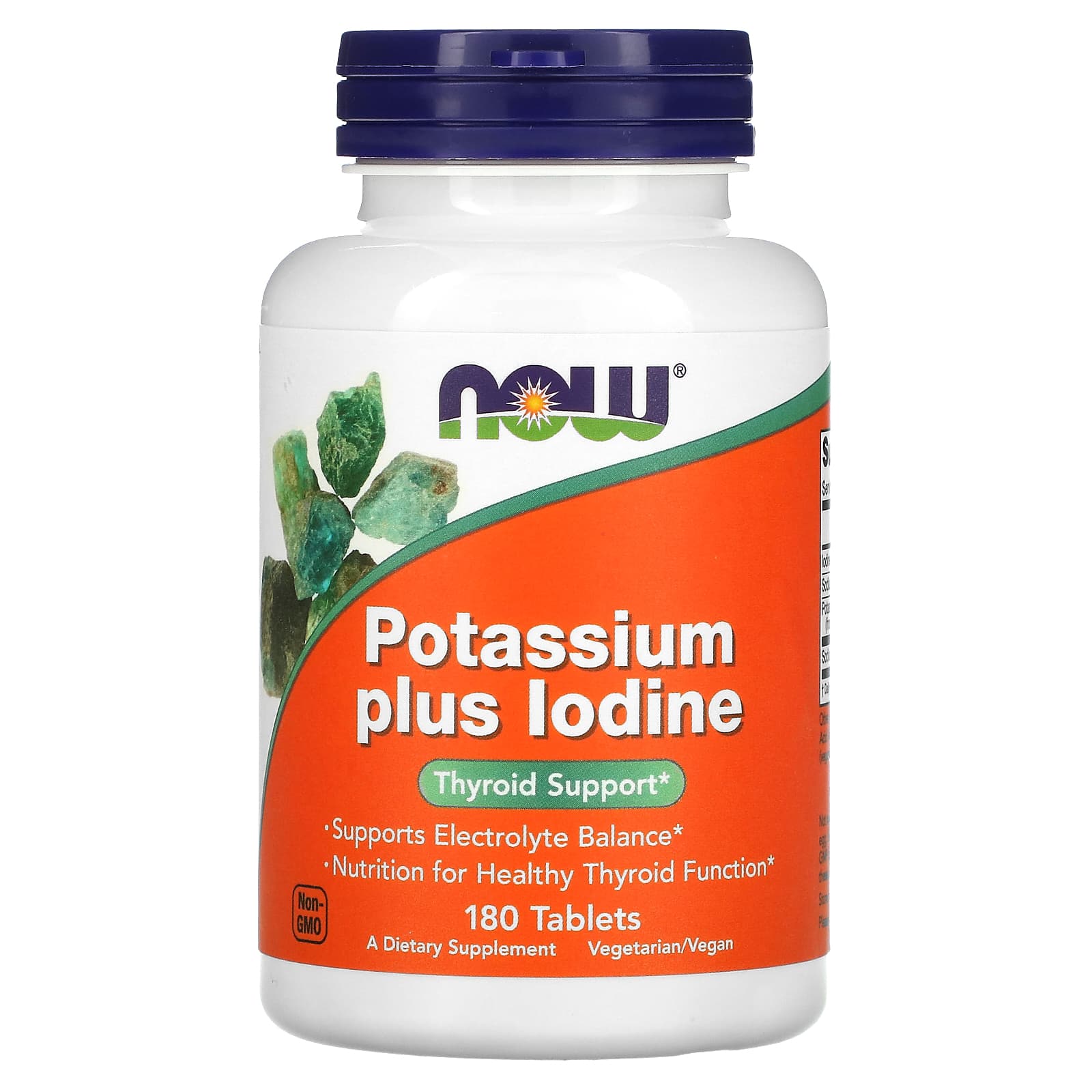 Now Foods, Potassium Plus Iodine, 180 Tablets UPC 733739014528 | HiLife Vitamins