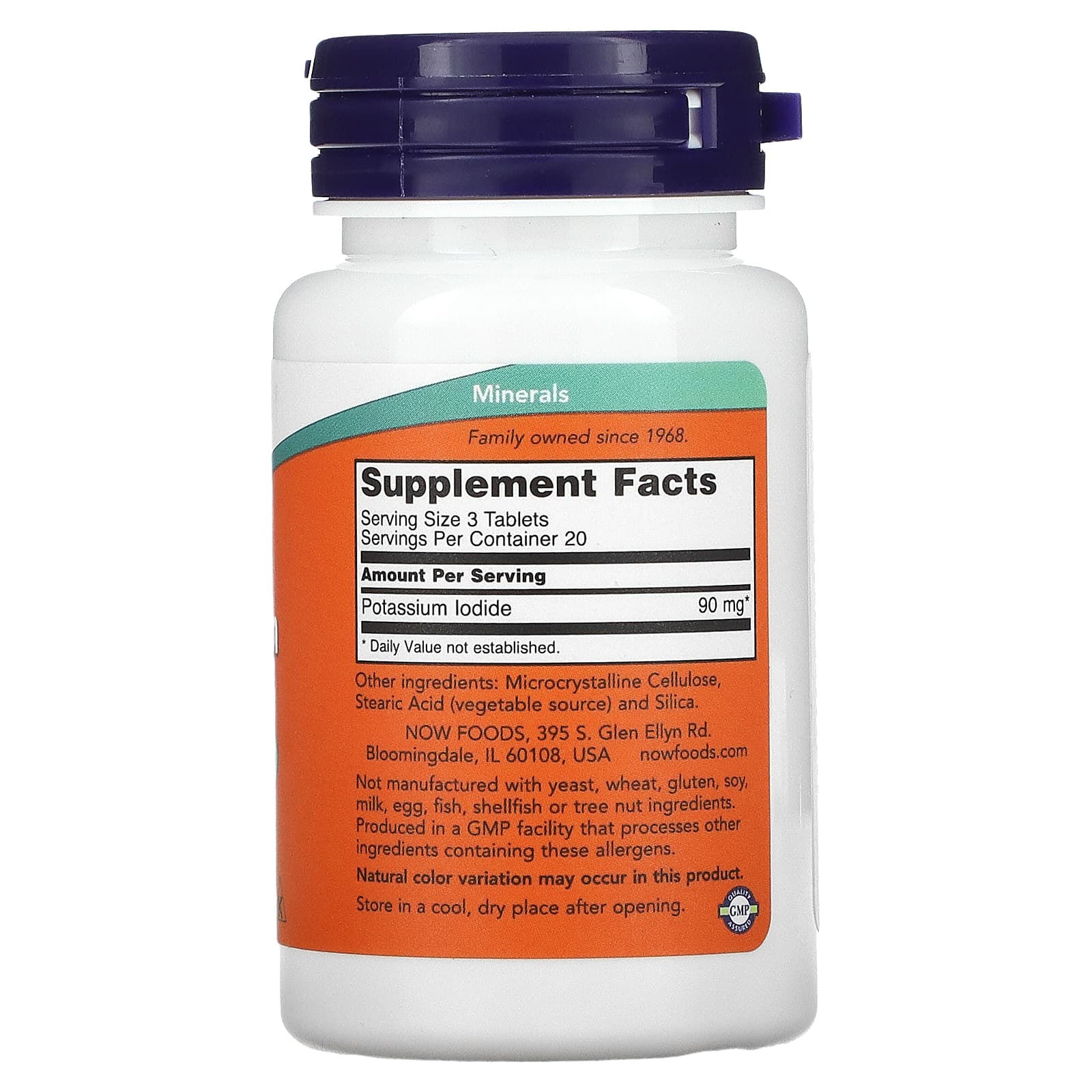 Now Foods, POTASSIUM IODIDE 30 MG, 60 Tablets UPC 733739014542 | HiLife Vitamins