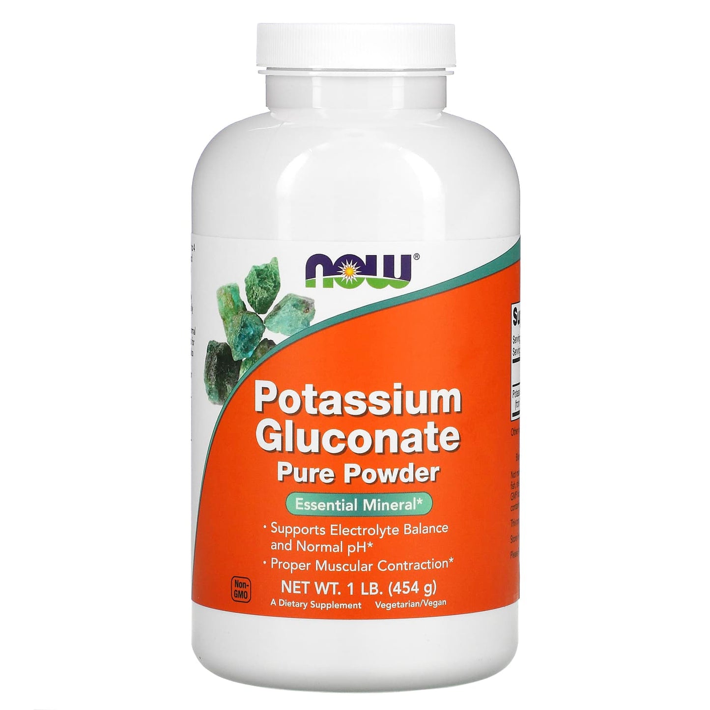 Now Foods, Potassium Gluconate, 1 lb. Powder UPC 733739014719 | HiLife Vitamins