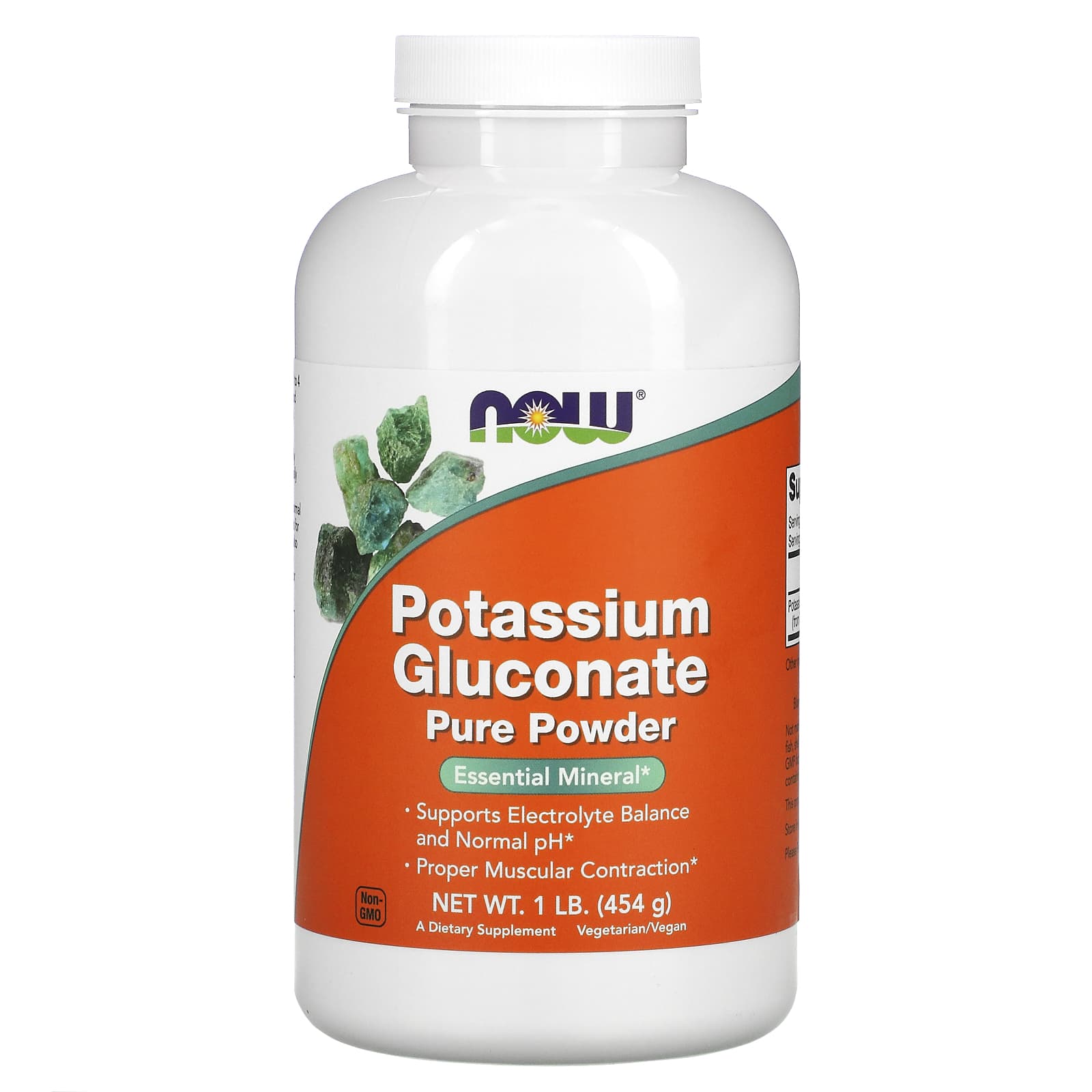 Now Foods, Potassium Gluconate, 1 lb. Powder UPC 733739014719 | HiLife Vitamins