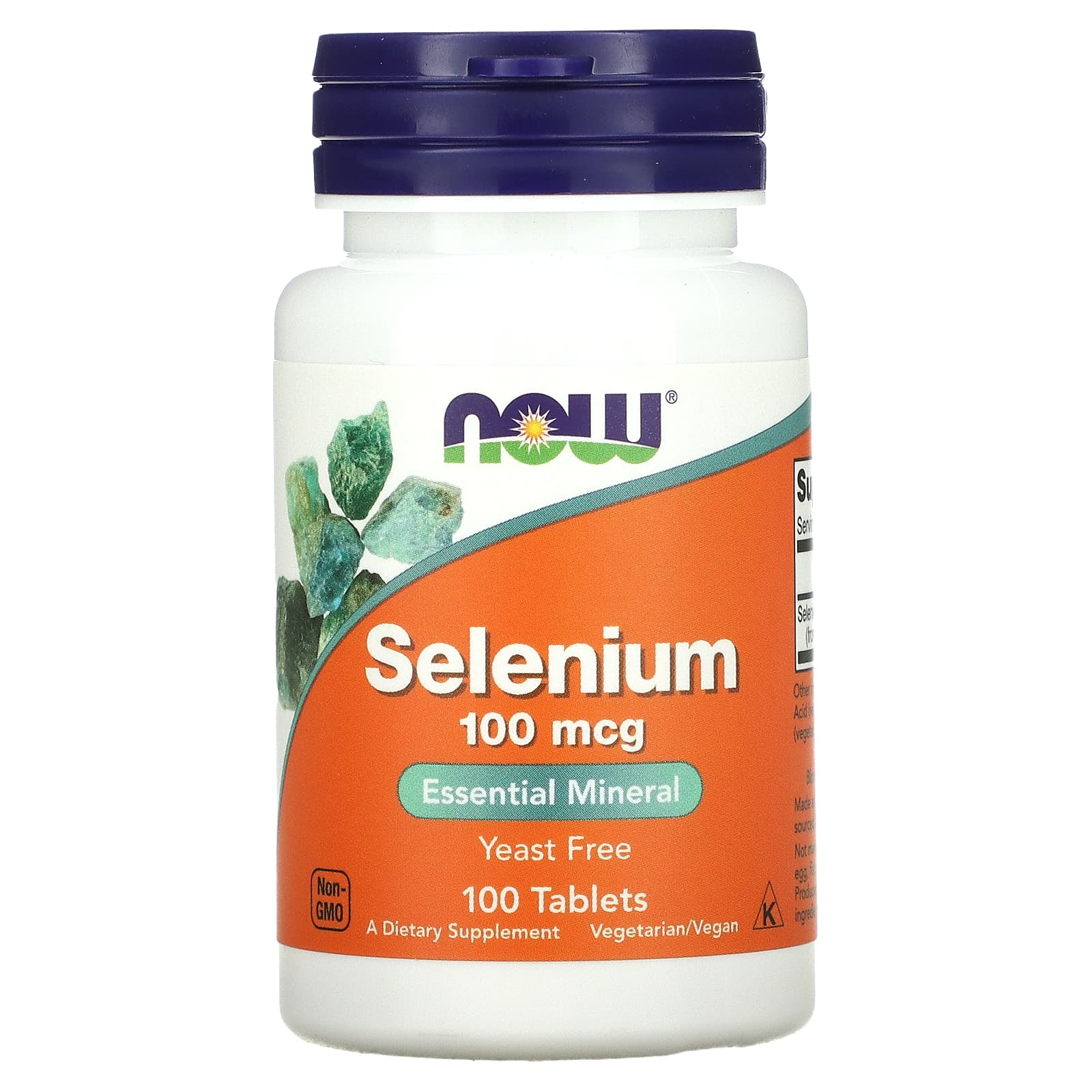 Now Foods, Selenium 100mcg Yeast Free, 100 Tablets UPC 733739014801 | HiLife Vitamins
