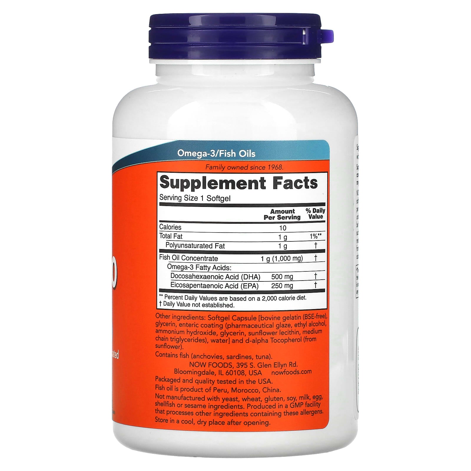 Now Foods, DHA 500mg enteric coated, 180 Softgels UPC 733739016133 | HiLife Vitamins