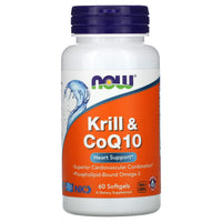Now Foods, KRILL OIL & CoQ10 HEART SUPPORT, 60 Softgels UPC 733739016287 | HiLife Vitamins