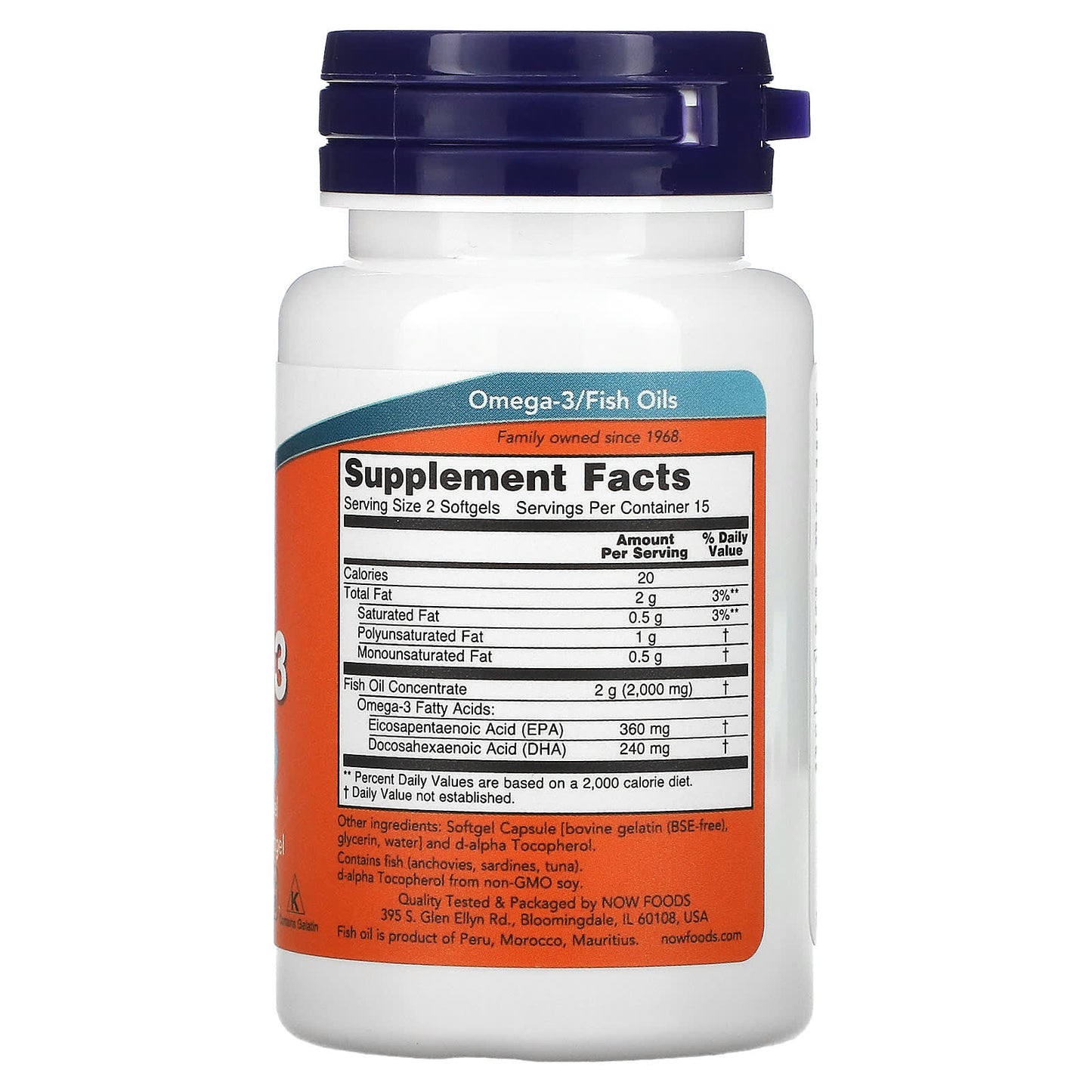 Now Foods, OMEGA-3 1000mg, 30 Softgels UPC 733739016492 | HiLife Vitamins