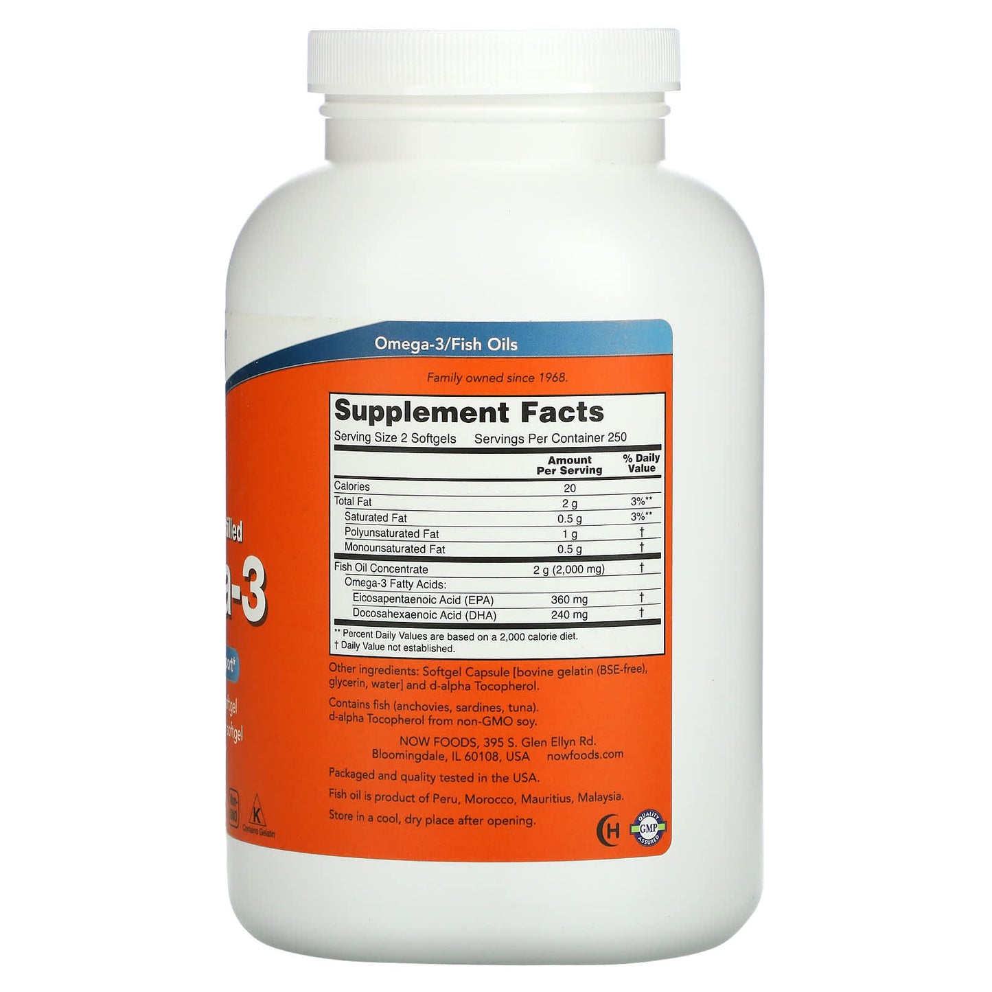 Now Foods, Omega-3 Fish Oil, 500 Softgels UPC 733739016539 | HiLife Vitamins