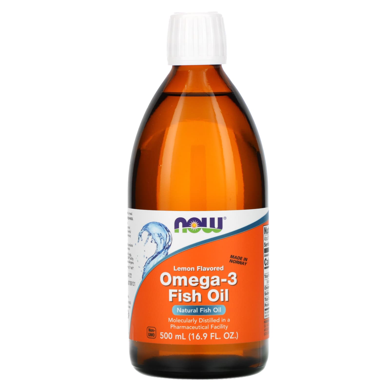 Now Foods, Omega -3 Fish Oil Lemon, 500 ml UPC 733739016607 | HiLife Vitamins