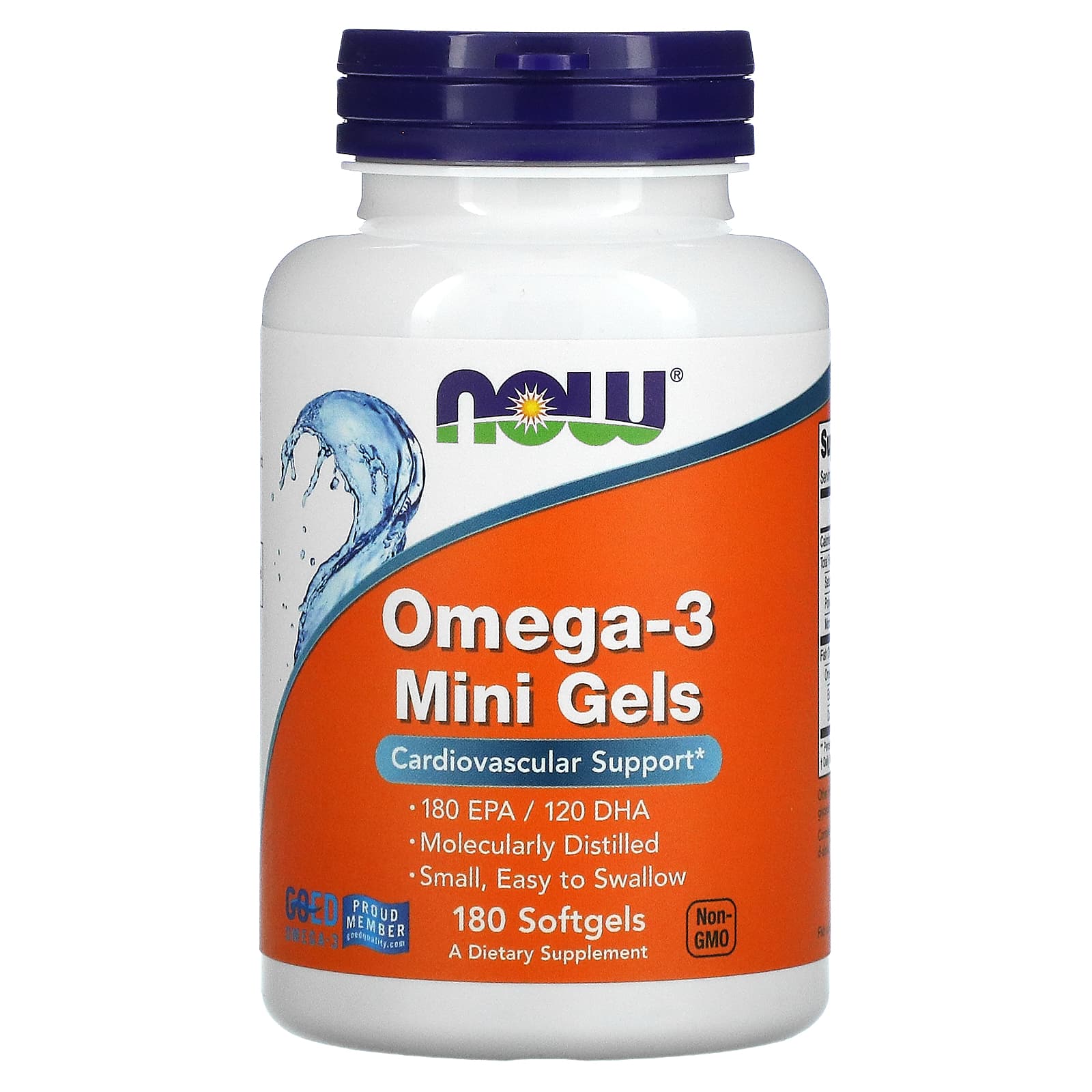 Now Foods, Omega-3 Mini Gels 500 mg (180/120mg), 180 Softgels UPC 733739016850 | HiLife Vitamins