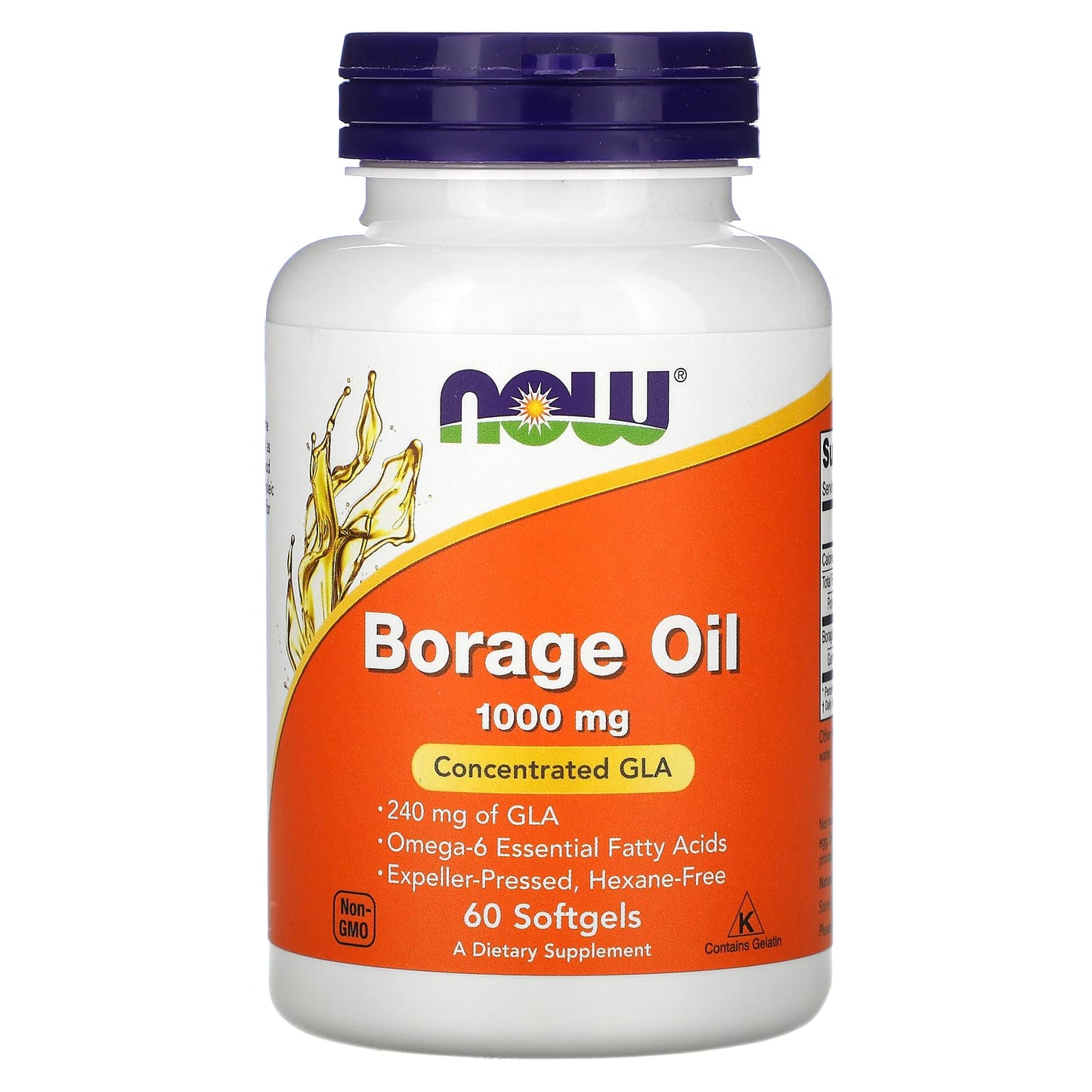 Now Foods, BORAGE OIL 240mg, 60 Softgels UPC 733739017208 | HiLife Vitamins