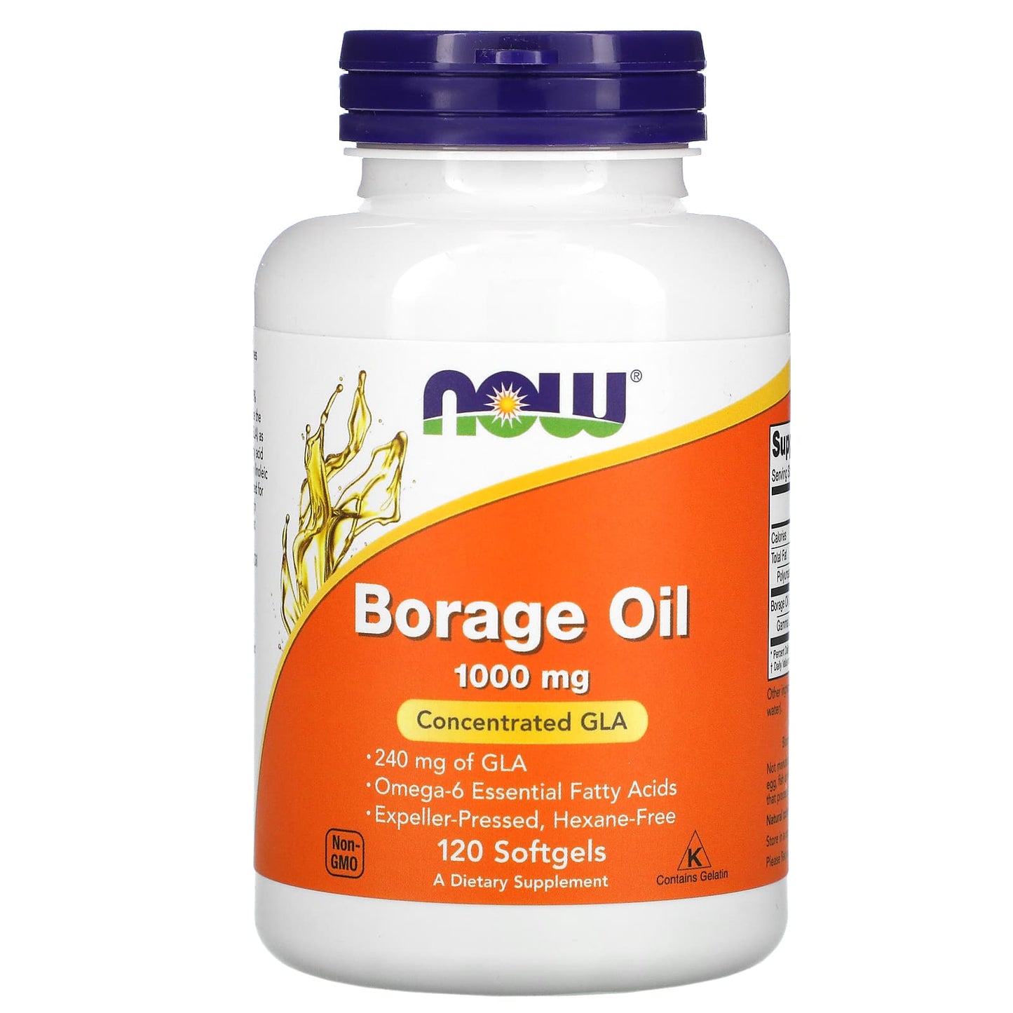 Now Foods, Borage Oil 1000 mg, 120 Softgels UPC 733739017222 | HiLife Vitamins