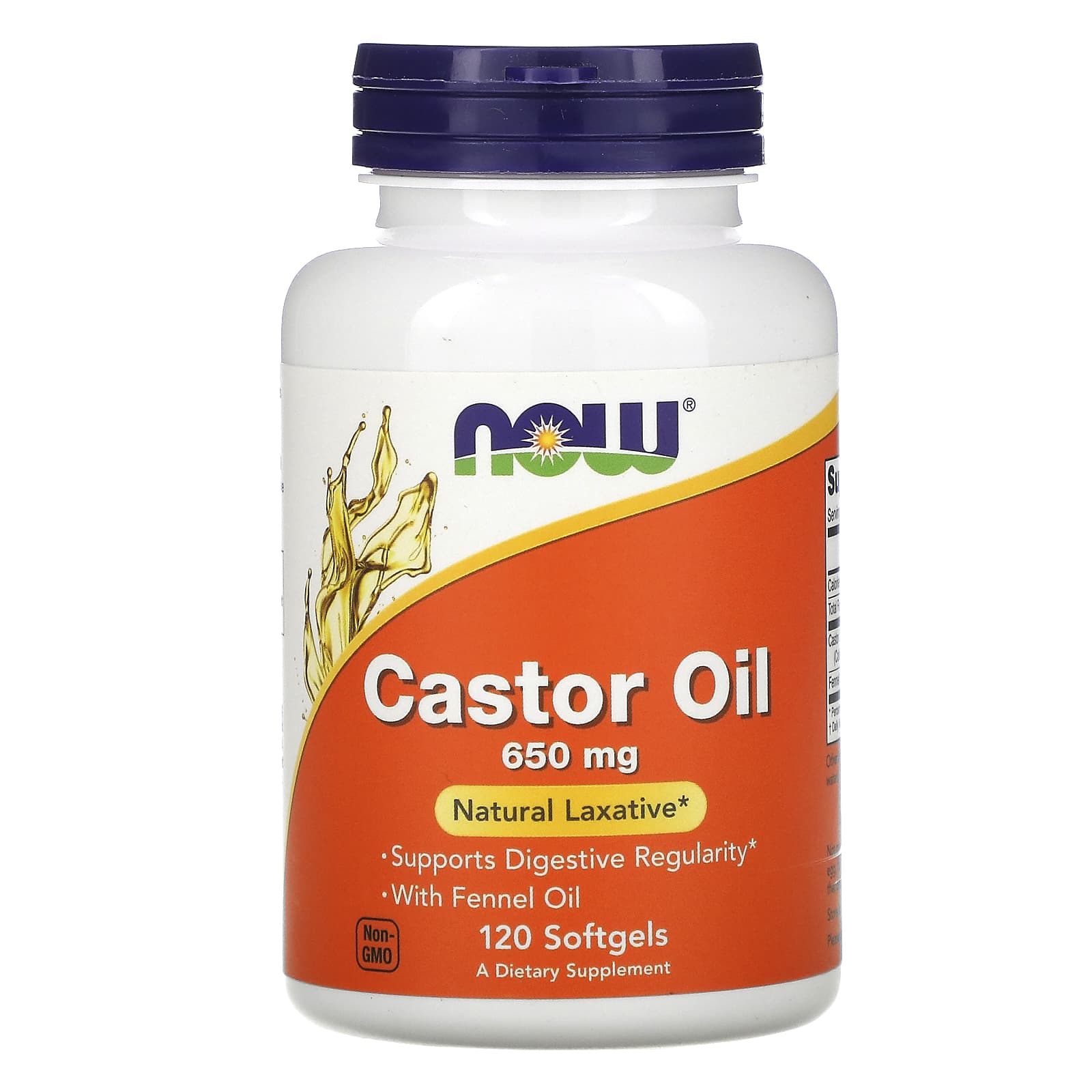 Now Foods, CASTOR OIL 650MG, 120 Softgels UPC 733739017239 | HiLife Vitamins