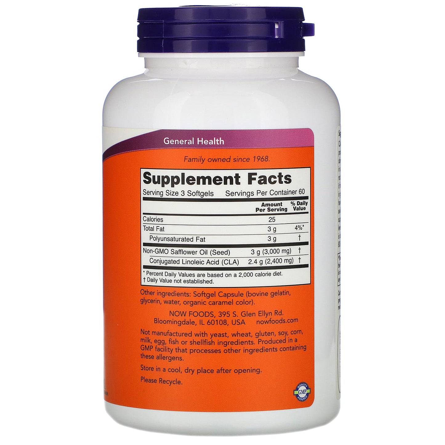 Now Foods, CLA 800MG 70, 180 Softgels UPC 733739017284 | HiLife Vitamins