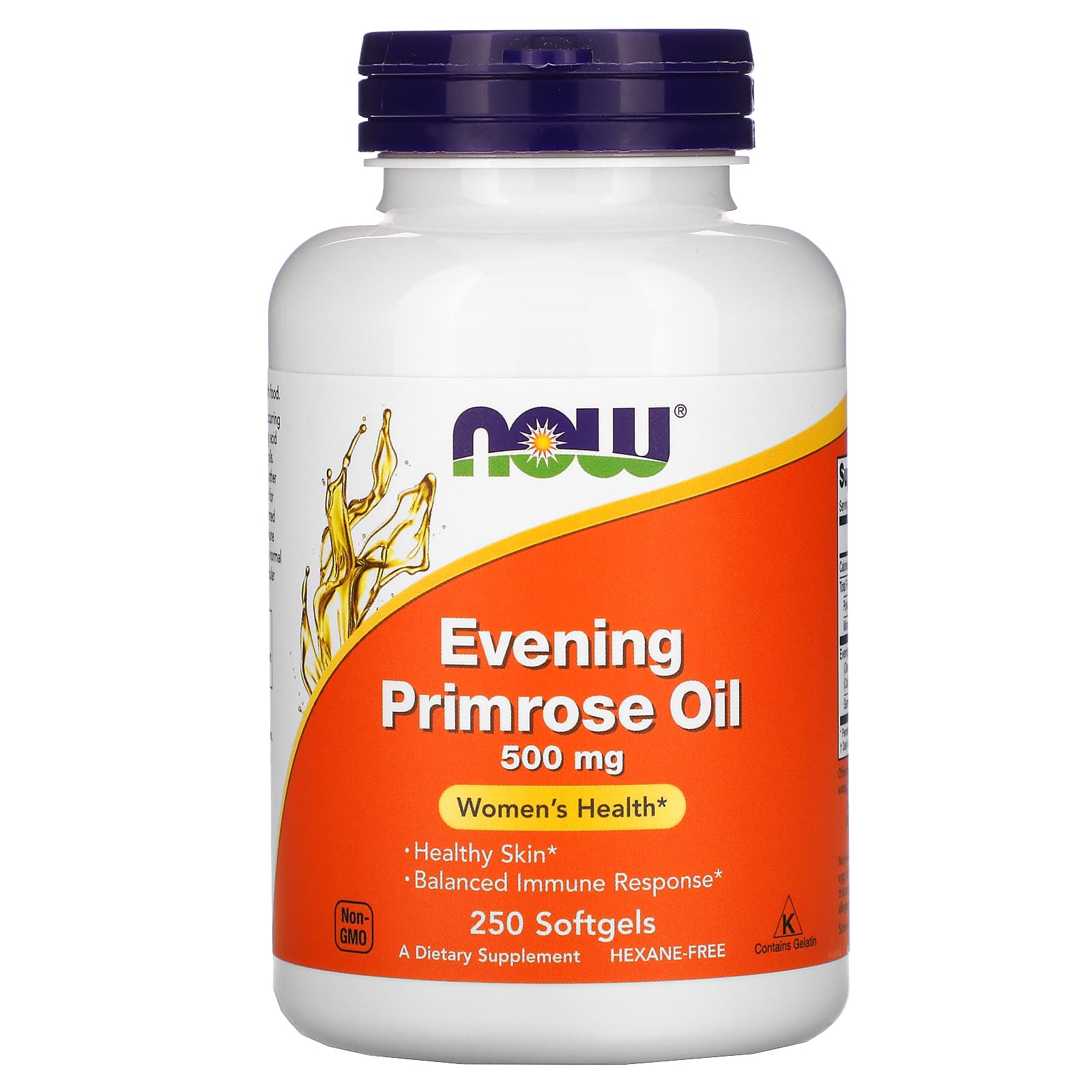 Now Foods, Evening Primrose 500 mg, 250 Softgels UPC 733739017529 | HiLife Vitamins