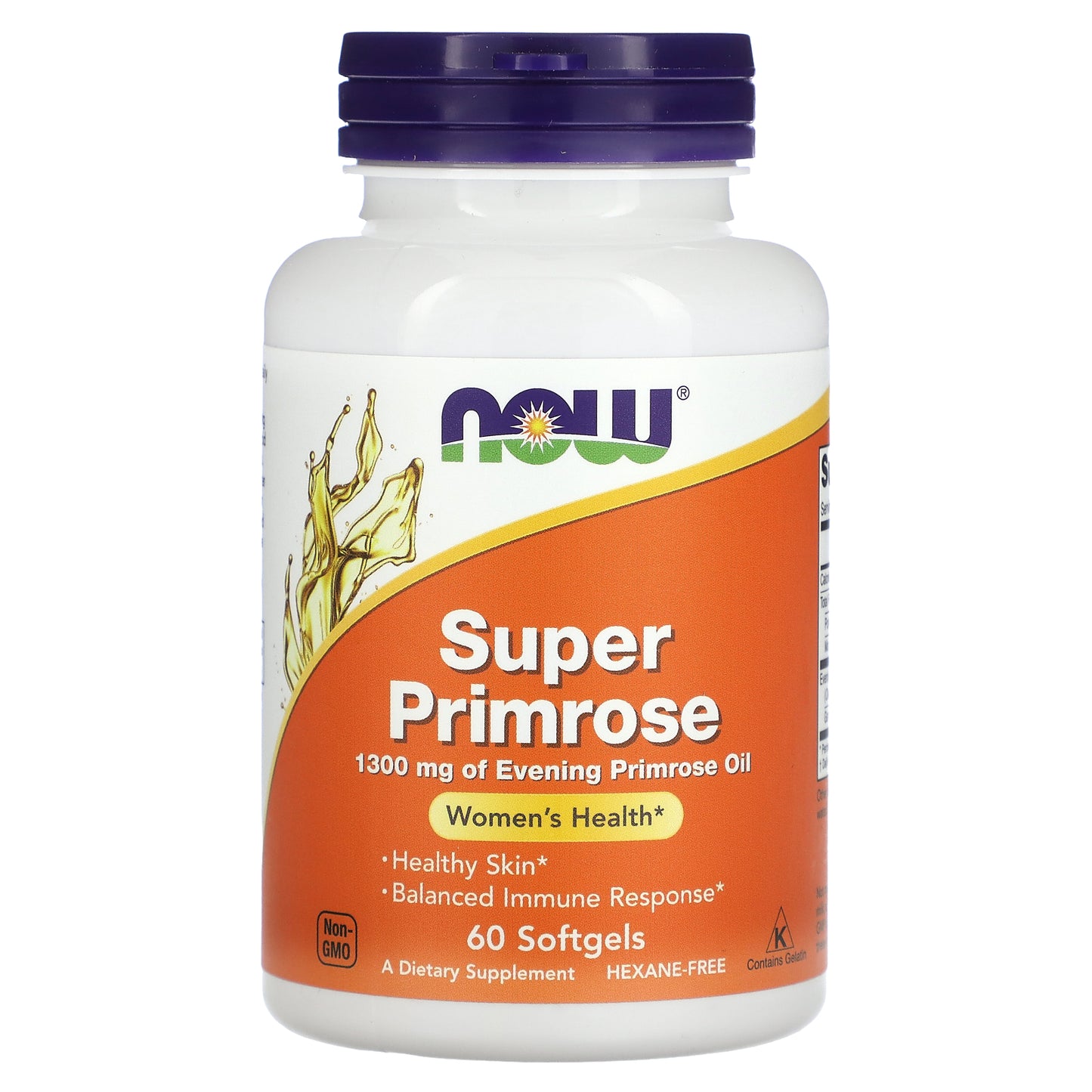 Now Foods, Super Primrose, Evening Primrose Oil, 1,300 mg, 60 Softgels UPC 733739017550 | HiLife Vitamins