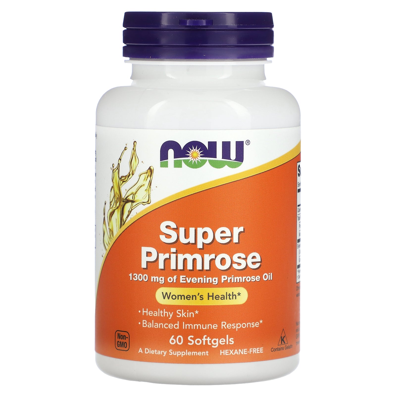 Now Foods, Super Primrose, Evening Primrose Oil, 1,300 mg, 60 Softgels UPC 733739017550 | HiLife Vitamins