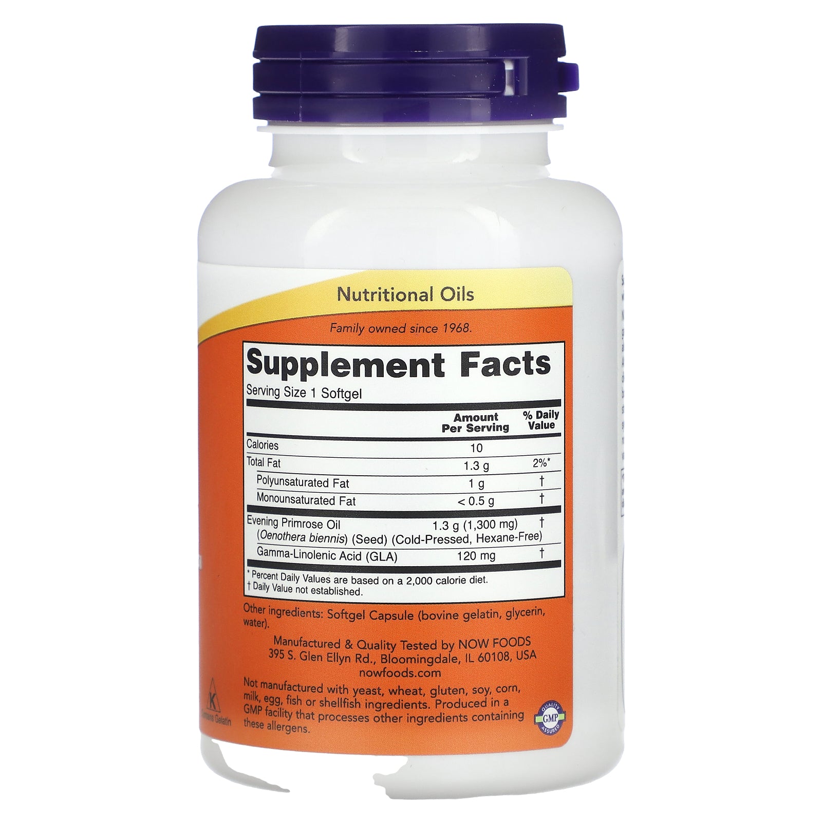Now Foods, Super Primrose, Evening Primrose Oil, 1,300 mg, 60 Softgels UPC 733739017550 | HiLife Vitamins