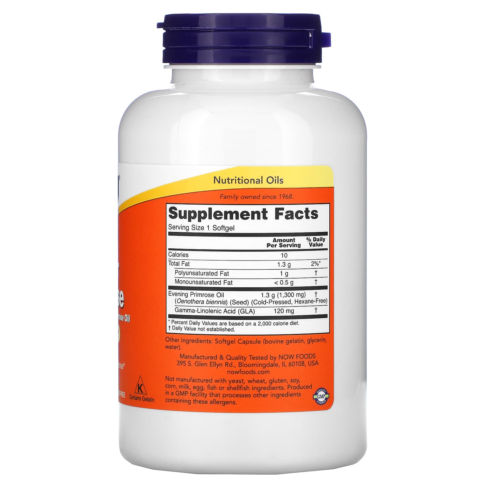 Now Foods, Super Primrose 1300 mg, 120 Softgels UPC 733739017574 | HiLife Vitamins